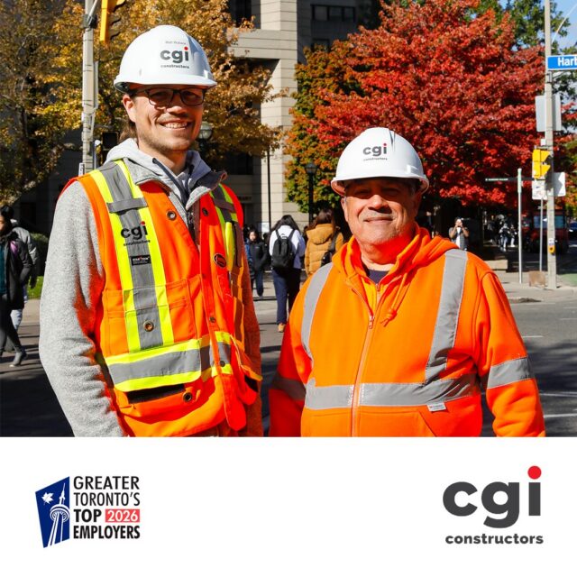 We’re excited to announce that CGI has been recognized as one of Greater Toronto’s Top Employers for the second year in a row!

This achievement reflects our ongoing commitment to supporting the growth, wellbeing, and success of our people. We’re proud of the culture we’ve built together and look forward to creating even more opportunities for our teams across Canada.

Here’s to another year of collaboration, innovation, and building a workplace where everyone can thrive!

See the reasons for our selection here: https://ow.ly/w7LQ50XC6Sr

#CGIConstructors #TopEmployer #BestWorkplacesCanada