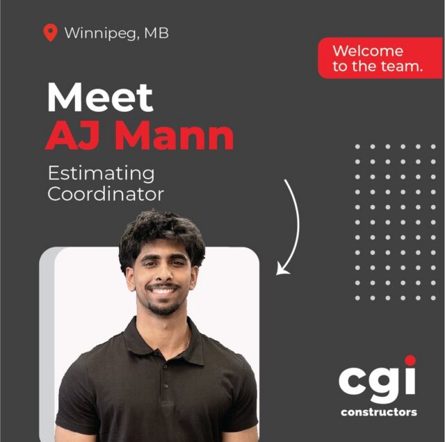 We’re excited to welcome Amitoj Mann to our Winnipeg office as our newest Estimating Coordinator Co-op Student! 

At CGI, we value supporting the next generation of construction professionals and are proud to provide students with opportunities to learn, grow, and gain hands-on industry experience.

Welcome to the team, Amitoj!

#CGIConstructors #FutureBuilders