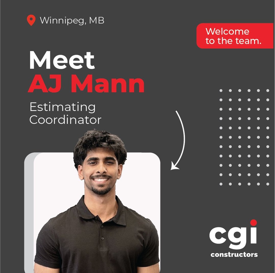 We’re excited to welcome Amitoj Mann to our Winnipeg office as our newest Estimating Coordinator Co-op Student! 

At CGI, we value supporting the next generation of construction professionals and are proud to provide students with opportunities to learn, grow, and gain hands-on industry experience.

Welcome to the team, Amitoj!

#CGIConstructors #FutureBuilders