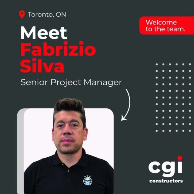 Our Toronto team continues to grow! 🎉
We’re excited to welcome four new team members to CGI Constructors:
• Fabrizio Silva – Senior Project Manager
• Reza Joorabchian – Project Manager
• Rylee Mitchell – Assistant Project Manager
• Daytona Basta – Assistant Site Superintendent
We’re excited to have you all on board and look forward to the experience and expertise you’ll bring to our Toronto team. Welcome to CGI! 👏
#CGIConstructors #TeamCGI